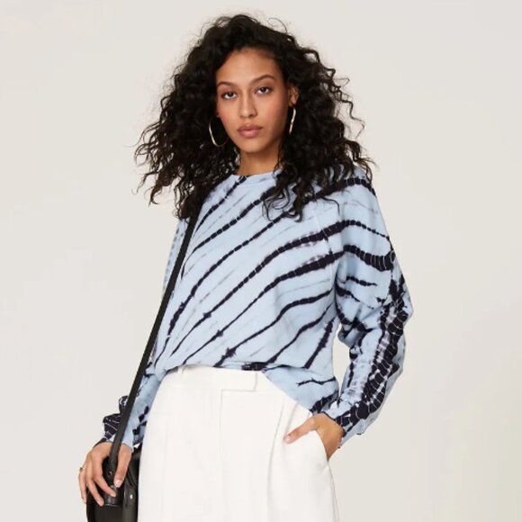 Proenza Schouler White Label Raglan Tie Dye Sweatshirt in blue size XS - Picture 1 of 9
